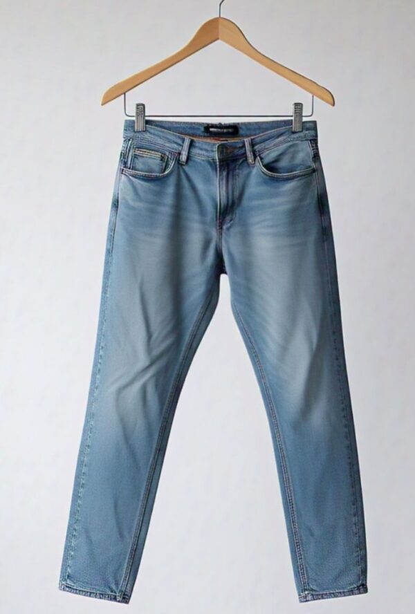 Black skinny fit jeans, sleek modern fashion style.